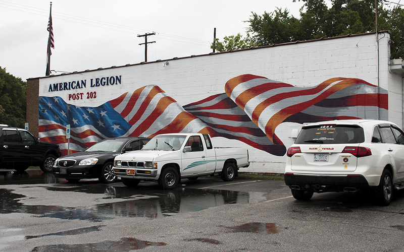 This American flag mural at American Legion Post 202 in Fayetteville, North Carolina, gained national notoriety when it was featured in a segment on the 