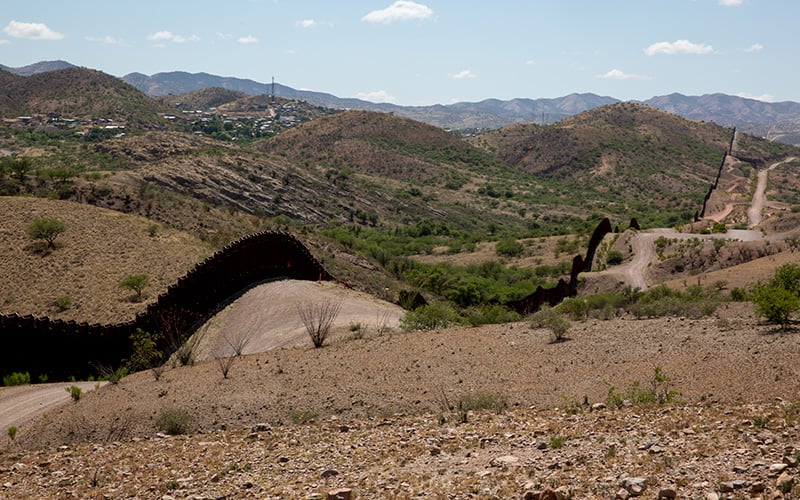 Nogales, Sonora (left) is separated from Nogales, Ariz. (right) by the border fence.
