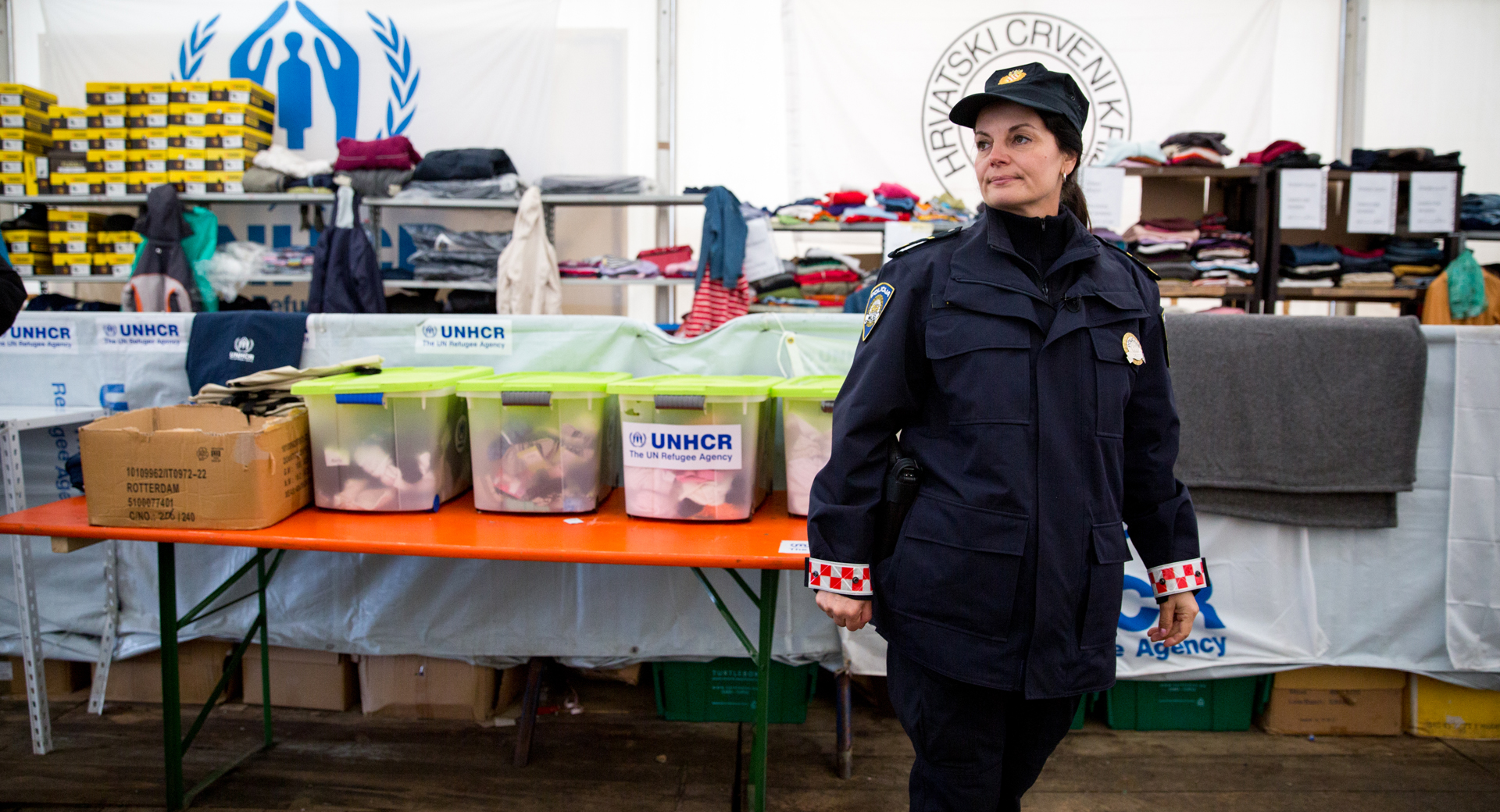 Kata Nujić, police spokesperson for the Slavonski Brod refugee camp. (Photo by Courtney Pedroza)