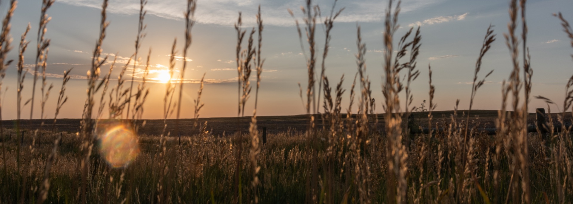 sunset at Pine Ridge Reservation field