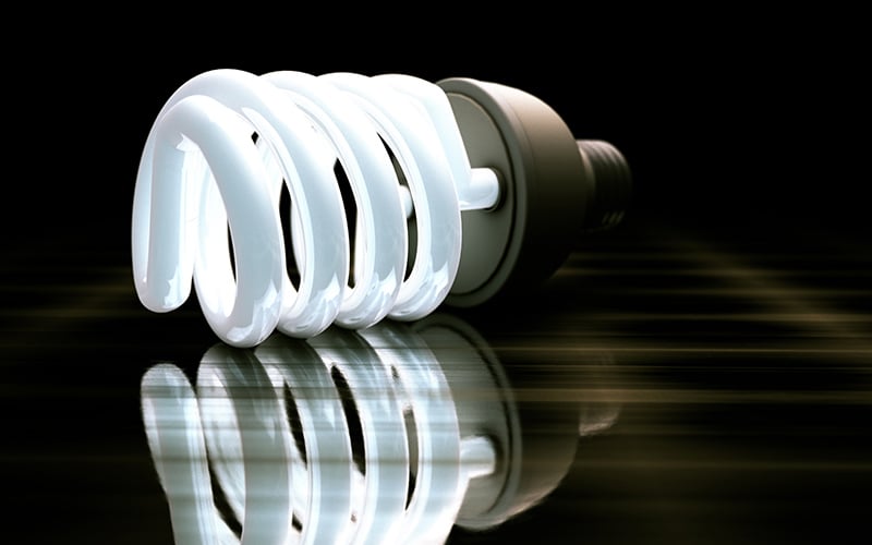 energy-efficient fluorescent light bulb