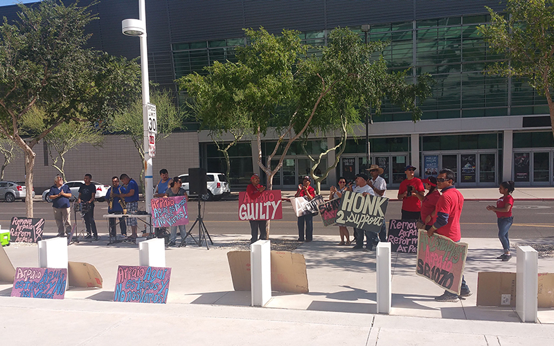 arpaio protesters outside courthouse