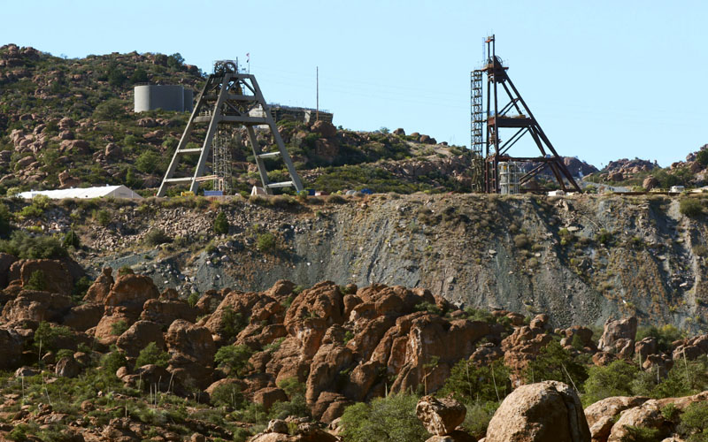 A frames are structures used in the mining process. These can be spotted west from the Oak Flat campground near the town of Superior. (Photo by Bri Cossavella/Cronkite News)