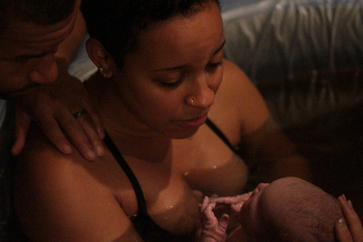The at-home-birth of her son was an unbelievable experience, Viergeni White says. “I walked outside. I sang in the shower with my husband. They just let me be. That was rich.” (Photo courtesy of Camila Alvarado and Ruthnye Jean-Philippe)
