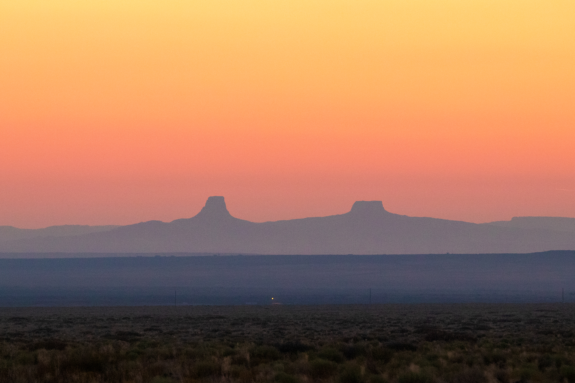 The sun rises over the Navajo Nation, which is the size of West Virginia and home to 173,000 people. The COVID-19 death rate on the reservation is greater than that of any U.S. state, so even as schools elsewhere reopened for in-person learning, those on the reservation did not. (Photo by Megan Marples/Cronkite News)
