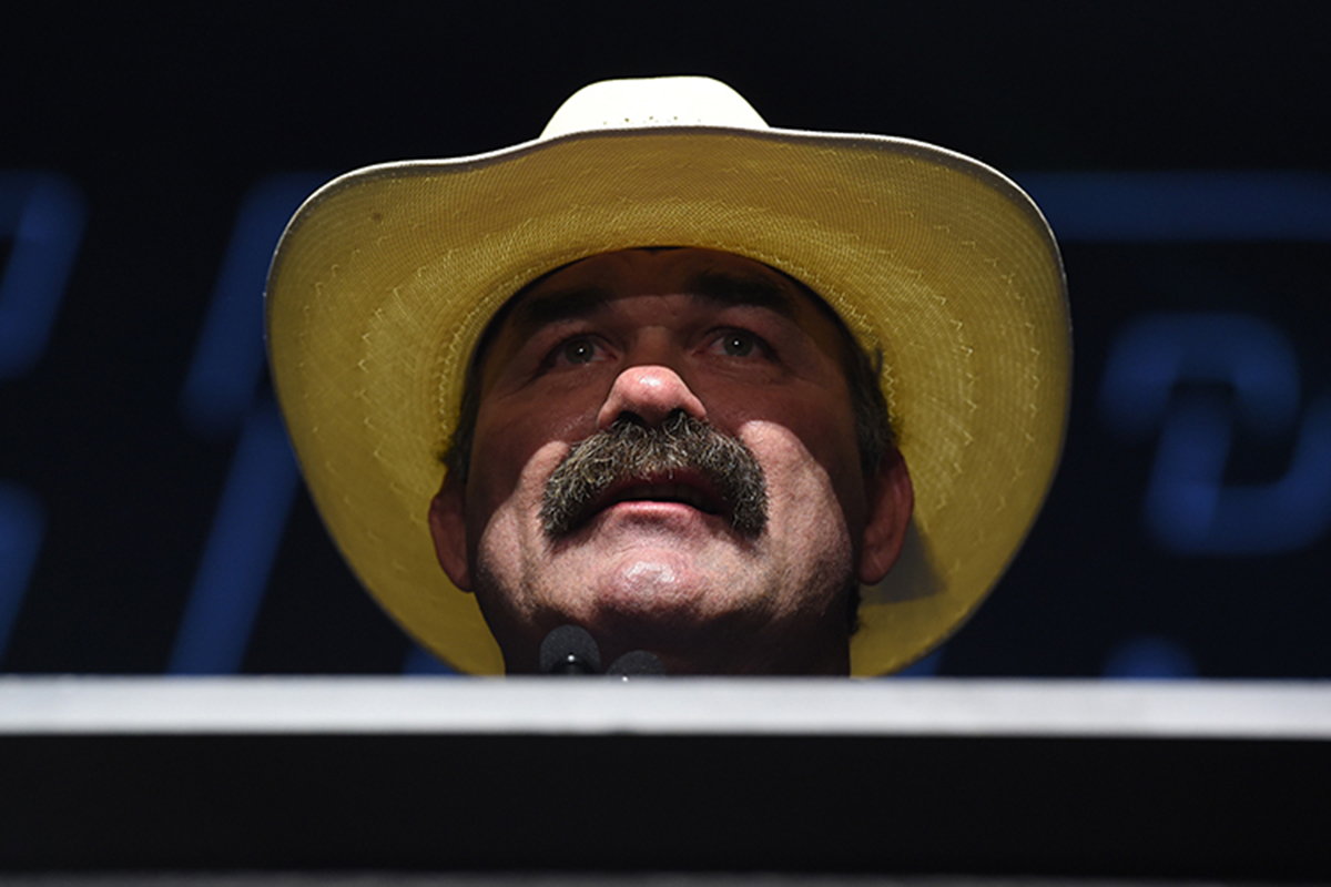 Don Frye was involved in one of the most memorable fights in MMA history, but his journey to get there wasn’t always easy. (Photo by Brandon Magnus/Zuffa LLC/Zuffa LLC via Getty Images)
