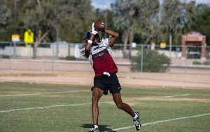 Red Mountain High receiver Ja’Kobi Lane says he models his game after NFL greats Randy Moss and Odell Beckham Jr. (<a href="https://cronkitenews.azpbs.org/people/marlee-zanna-thompson/" rel="noopener" target="_blank">Marlee Zanna Thompson</a>/Cronkite News)