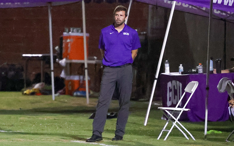 Mike Kraus secured a signature win against nationally-ranked UCLA on Sept. 5, in his debut season as GCU men's soccer coach. (Photo by Austin Ford/Cronkite News)