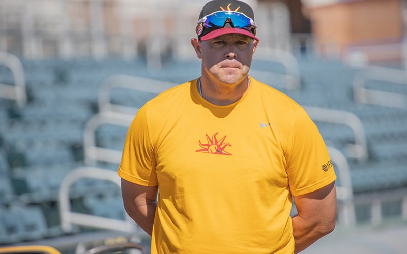 Mesa Solar Sox manager Bobby Crosby never played a full season after winning the American League Rookie of the Year award in 2004 with the Oakland Athletics. (Photo by Grace Edwards/Cronkite News)