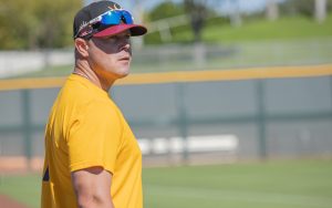 The wisdom Mesa Solar Sox manager Bobby Crosby shares with the Arizona Fall League prospects is invaluable, according to his players. (Photo by Grace Edwards/Cronkite News)