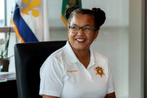 Sheriff Susan Hutson of Orleans Parish poses for a portrait at the Orleans Parish Sheriff's Office in New Orleans. (Photo by Kate Heston/News21)
