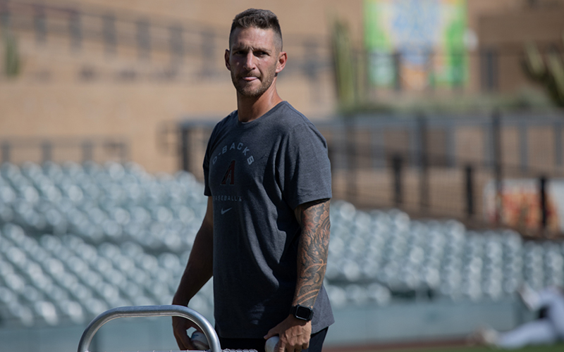 Salt River Rafters pitching coach Shane Loux was drafted by the Detroit Tigers in 1997 and made his major league pitching debut in 2002 at just 22. (Photo by Grace Edwards/Cronkite News)