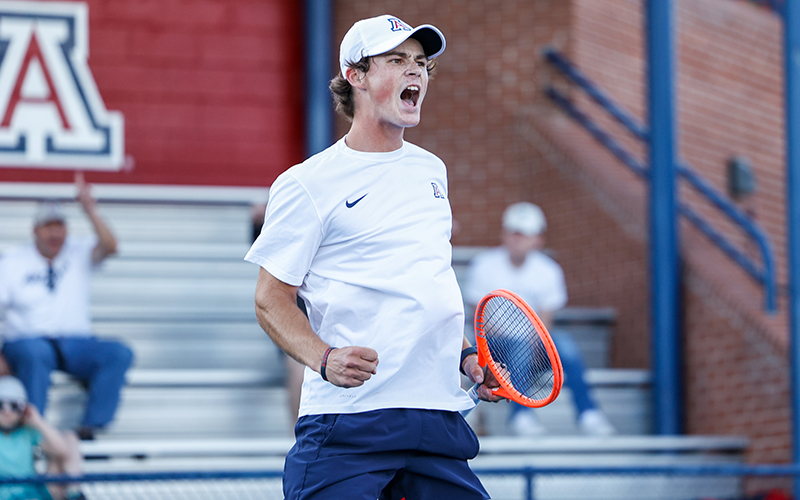 Arizona sophomore Colton Smith had a strong freshman campaign with a 24-9 singles record. He's looking to improve this fall in search of similar success during the 2023 season. (Photo Courtesy of Madison Farwell/Arizona Athletics)