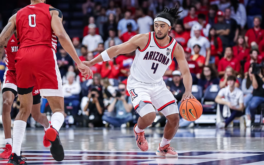 Caption: Former AZ Compass Prep guard Kylan Boswell reclassified in the summer to enter college early and play for the Arizona Wildcats this season. He's averaging 21 minutes per game through the first three games. (Photo courtesy of Arizona Athletics)
