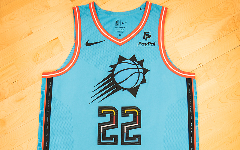 The Suns will wear City Edition jerseys in 10 home games in the 2022-23 regular season.  (Photo courtesy of the Phoenix Suns)