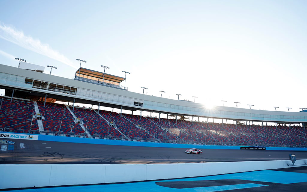 Chase Elliott, Joey Logano, Christopher Bell and Ross Chastain will compete in the final four for the NASCAR crown Sunday at Phoenix Raceway. (Photo by Chris Coduto/Getty Images)