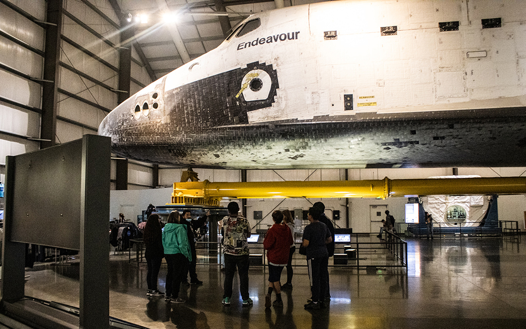 Space shuttle Endeavour doubled attendance at the California Science Center in Los Angeles, drawing thousands of visitors to stand in awe of the craft that went 122 million miles in space. (Photo by Emeril Gordon/Cronkite News)