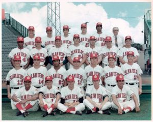 Harvey Shank (8) poses for a team photo with the Hawaii Islanders, the team he played with in 1970, before being called up for an appearance in the majors. Club manager Chuck Tanner, top left, went on to lead the Pittsburgh Pirates to a 1979 World Series victory. (Photo courtesy of Harvey Shank)