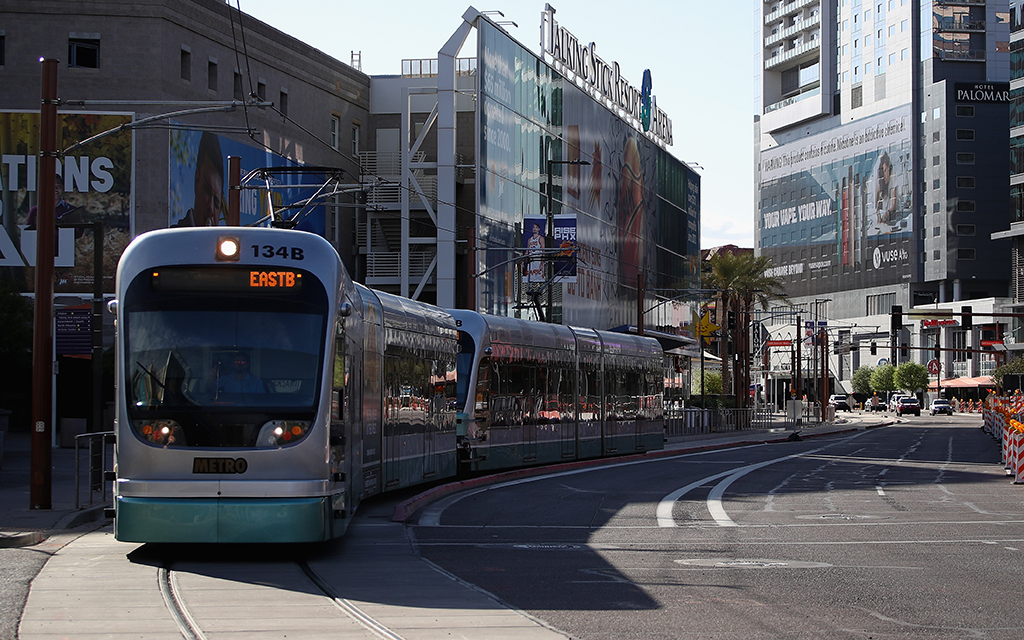 Since the Phoenix Suns moved to Jefferson Street before the 1992-93 NBA season, downtown Phoenix has transformed into an easily accessible hot spot in the Valley thanks in part to a light rail system that connects Mesa, Tempe and Phoenix. (Photo by Christian Petersen/Getty Images)