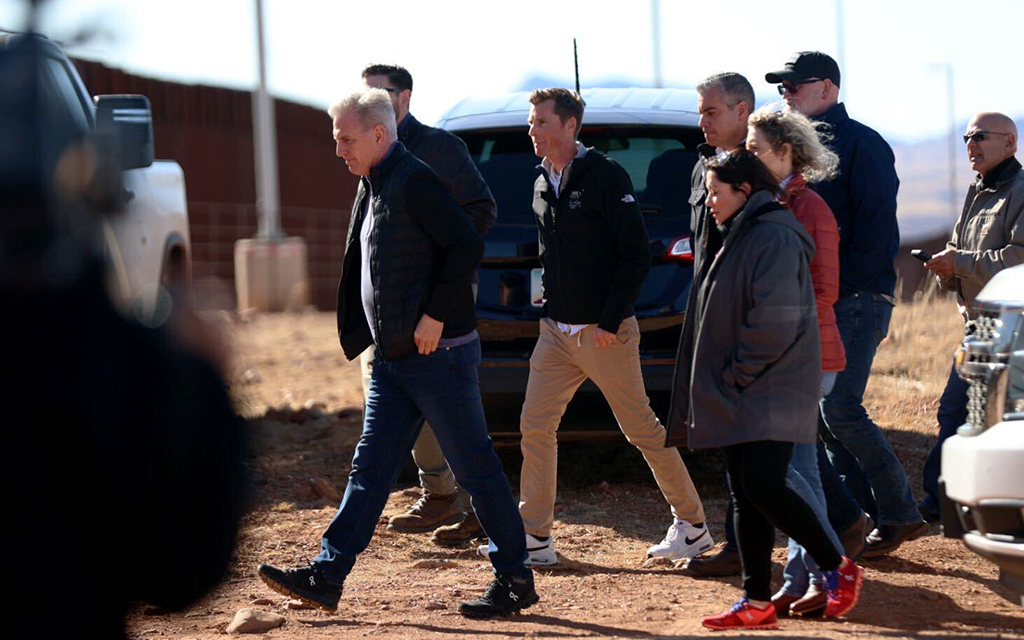 House Speaker Kevin McCarthy, R-Calif., led House Republicans to tour the U.S.-Mexico border between Nogales and Douglas on Thursday, Feb. 16, 2023. The other delegates included Reps. Rep. Juan Ciscomani, R-Tucson; Lori Chavez-DeRemer, R-Ore.; Jen Kiggans, R-Va.; and Derrick Van Orden, R-Wis. (Photo by James Powel/Cronkite News)