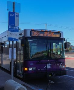 The free DASH bus is expanding to connect riders with more entertainment, shopping and housing in central Phoenix. Photo taken Feb. 2, 2023. (Photo by Gianna Abdallah/Cronkite News)