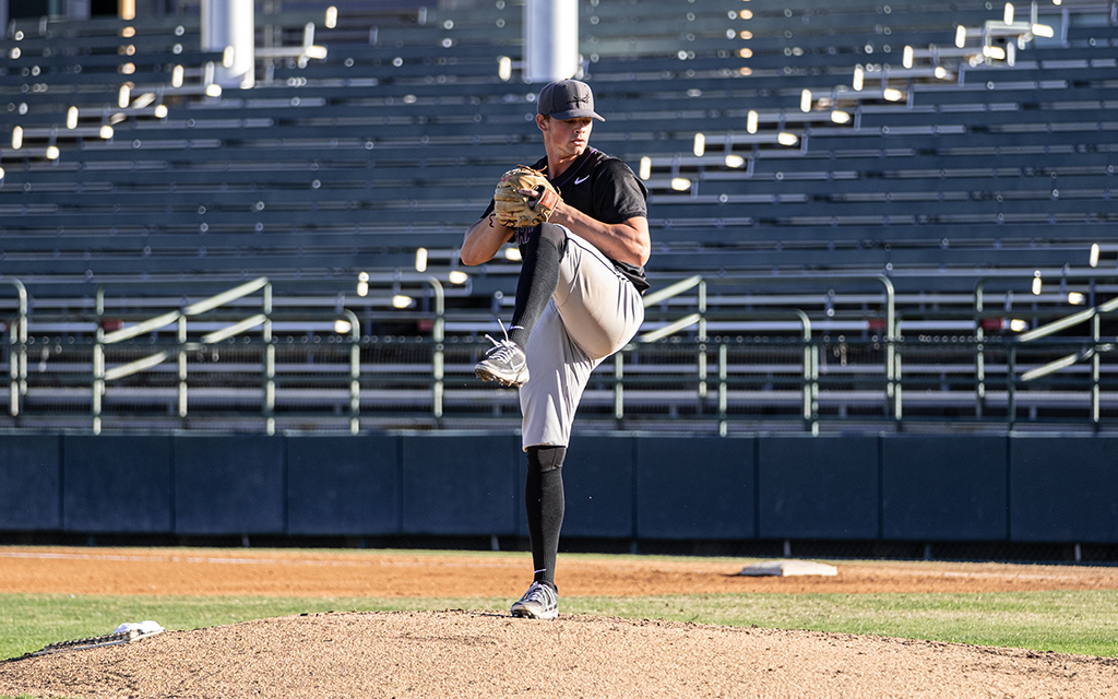 Grand Canyon University pitcher Tyson Heaton started out at BYU but just found it wasn’t the right fit. (Photo by Lauren Hertz/Cronkite News)