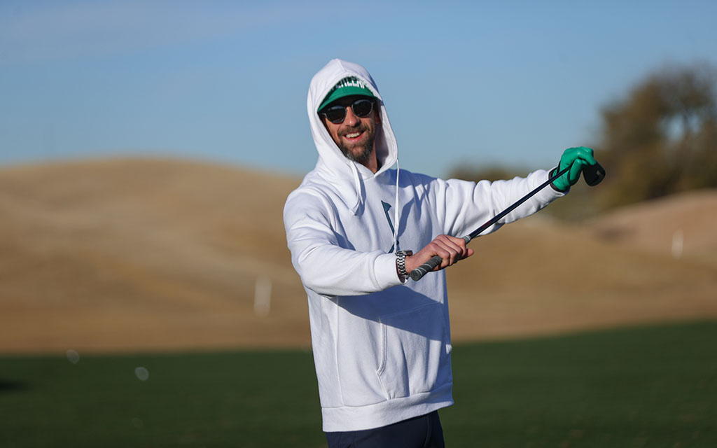 Michael Phelps, one of the most accomplished Olympians of all time, said he was giddy about competing with PGA Tour pros. (Photo by Grace Edwards/Cronkite News)