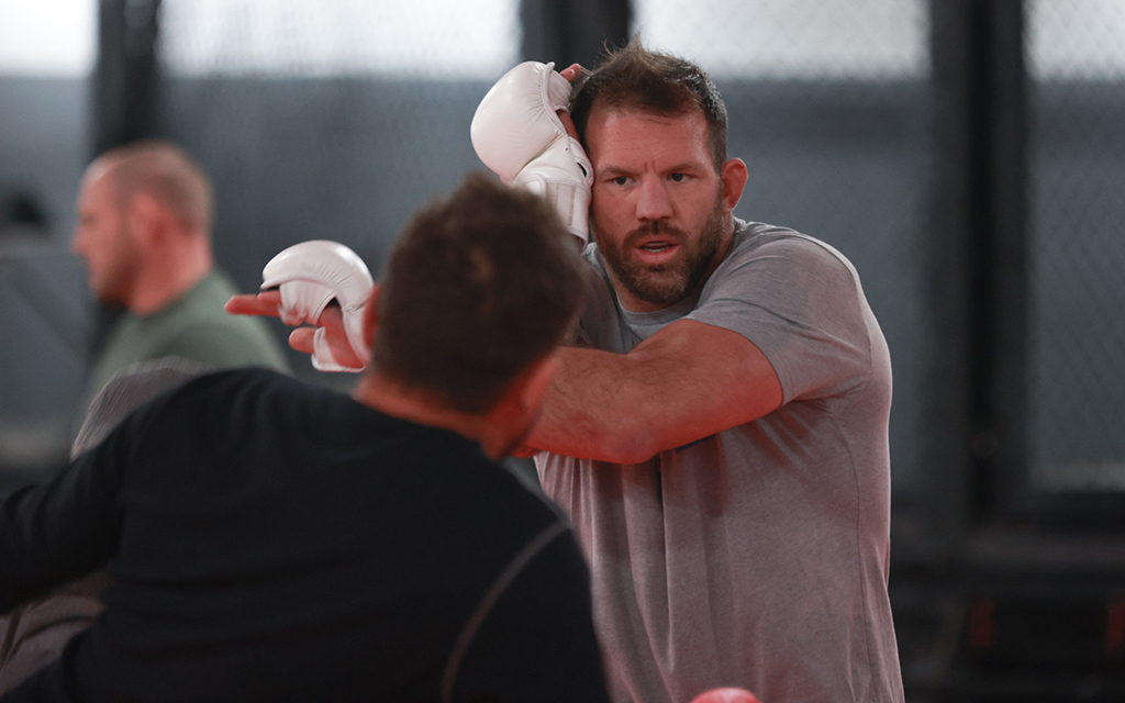 Former ASU wrestler Ryan Bader developed a passion for mixed martial arts in Tempe as a sophomore. "We had no idea what we were doing," he recalls. (Photo by Damian Rios/Cronkite News)
