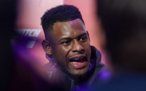 Not one to hide his emotions, Kansas City Chiefs receiver JuJu Smith-Schuster is fired up for his first Super Bowl appearance. (Photo by Reece Andrews/Cronkite News)