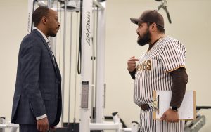 San Diego’s general manager and pitching coach discuss whether Victor Castillo should refuse pitch during the 2024 World Series in protest of an immigration policy. (Photo courtesy of Tim Trumble)