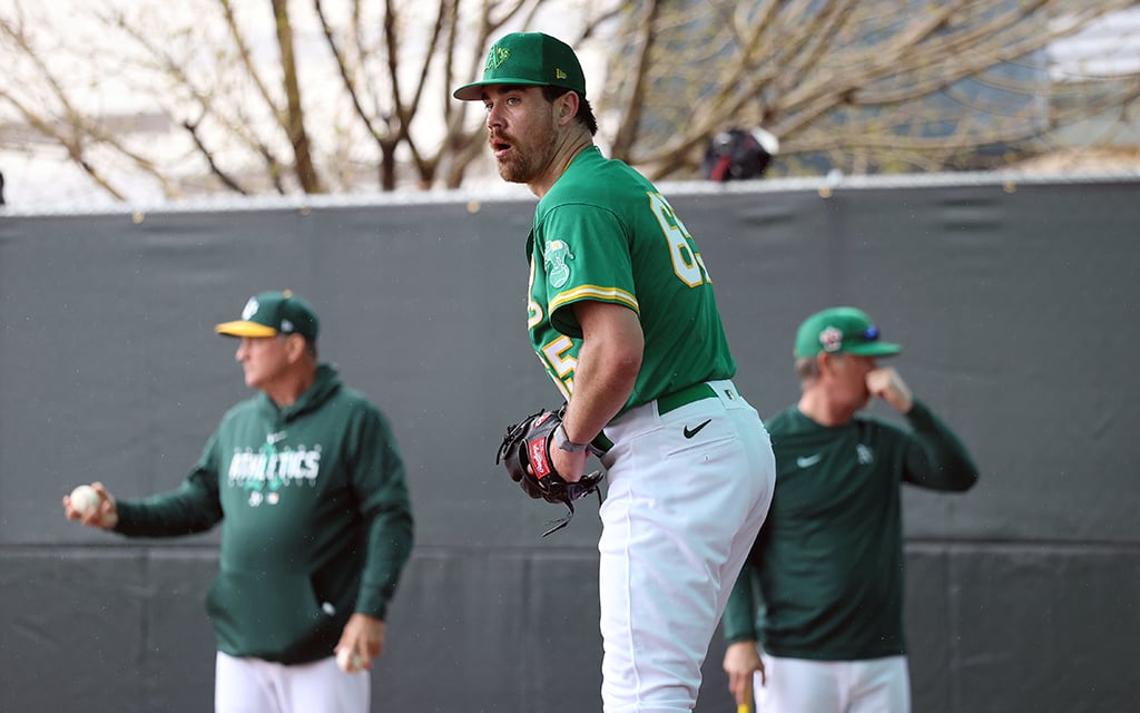As a Kelso, Washington native, Oakland Athletics reliever Trevor May couldn't pass on the opportunity to player closer to his hometown on a one-year deal worth $7 million. (Photo by Brooklyn Hall/Cronkite News)