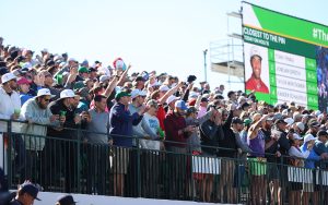 Golf fans stationed on the 16th hole at the WM Phoenix Open create an atmosphere unlike any other on the PGA Tour. (Photo by Brooklyn Hall/Cronkite News)