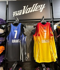 Durant jerseys were already on sale at the Suns Team Shop Thursday. (Photo by John Cascella/Cronkite News)