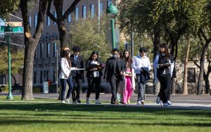 Students arrive at the Arizona Capitol to talk about multiple issues with legislators on Feb. 15, 2023. Some issues discussed include securing funding for the Arizona Promise Program for DACA students and driver’s licenses for undocumented students. (Photo by Drake Presto/Cronkite News)