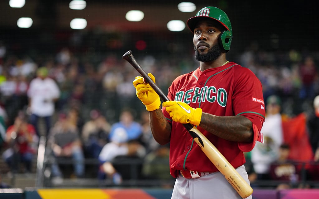 Tampa Bay Rays outfielder Randy Arozarena recorded five RBI against Team Canada to help secure Mexico's spot in the World Baseball Classic quarterfinal. (Photo by Daniel Shirey/WBCI/MLB Photos via Getty Images)