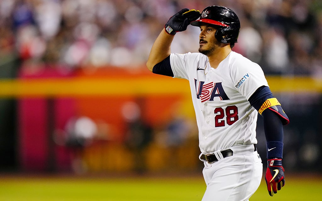 St. Louis Cardinals third baseman Nolan Arenado is one of two players on Team USA to play in two World Baseball Classic tournaments. (Photo by Daniel Shirey/WBCI/MLB Photos via Getty Images)