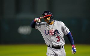 Mookie Betts & Co.  travels to Miami, Florida, where Team USA will face Venezuela in the quarterfinals of the World Baseball Classic.  (Photo by Daniel Shirei/VBCI/MLB Photos via Getty Images)
