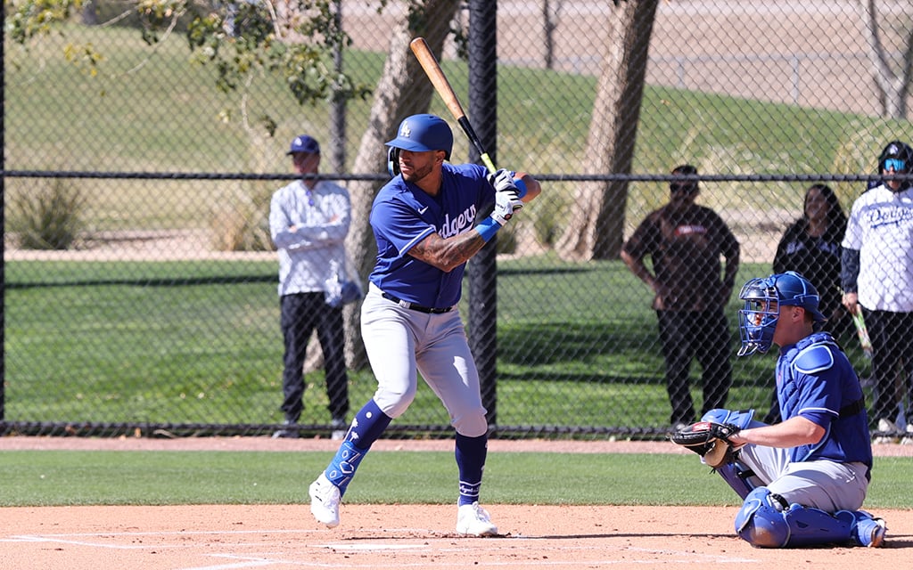 David Peralta said making the decision to join the Los Angeles Dodgers was "pretty easy." He added: "I want to get my ring and be a champion." (Photo by John Cascella/Cronkite News)