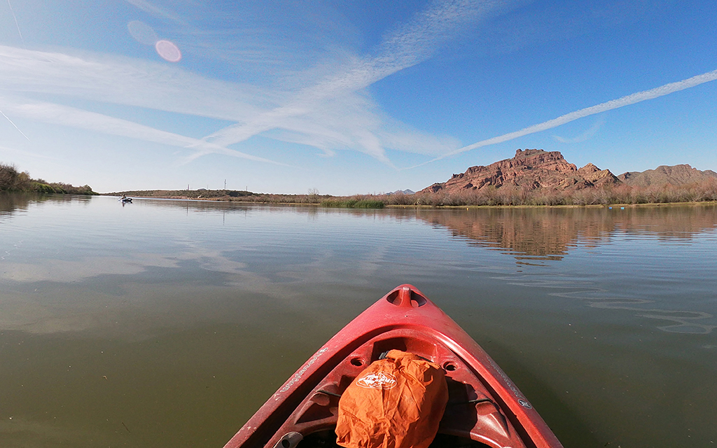 The Salt River is popular for water recreation, including this spot near Granite Reef, pictured on Feb. 24, 2023. (Photo by Izabella Hernandez/Cronkite News)