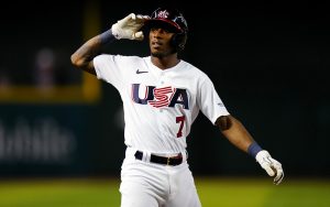 White Sox shortstop Tim Anderson was asked before Monday's matchup against Team Canada if he would be willing to move to second base. "I'm open to it," he said. (Photo by Daniel Shirey/WBCI/MLB Photos via Getty Images)