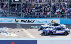 Teammates William Byron and Kyle Larson dominated Sunday's race but will need to make up ground in the NASCAR standings after receiving severe penalties Wednesday. (Photo by Grace Edwards/Cronkite News)