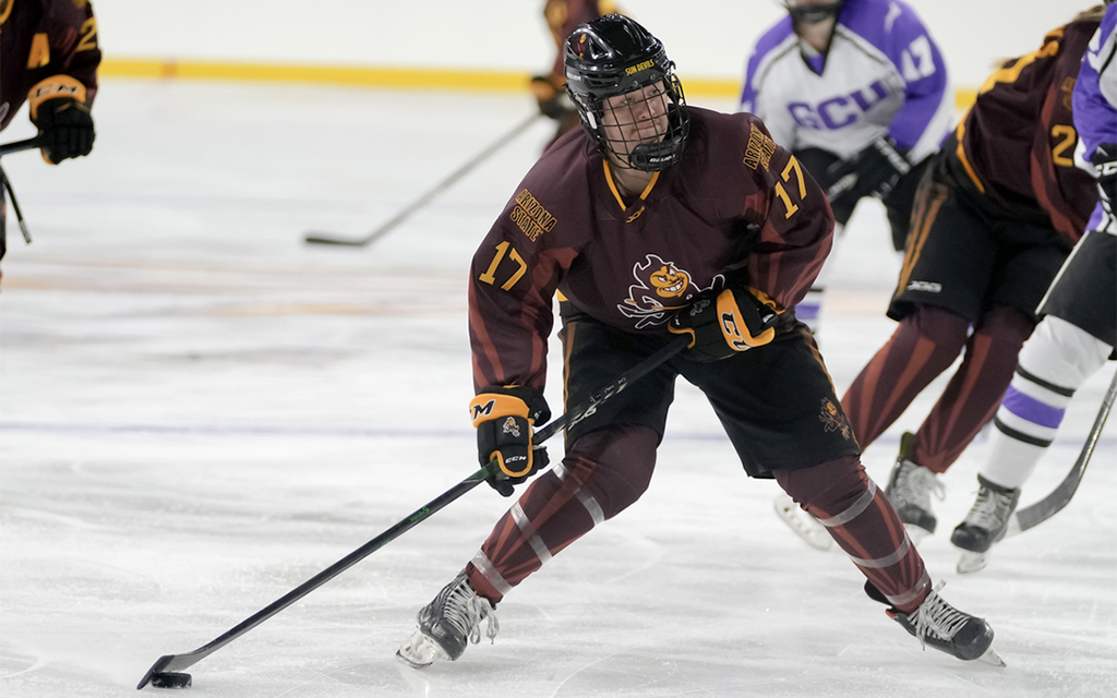 The Arizona State women’s hockey team is competing in the national tournament of American Collegiate Hockey Association (ACHA), which serves as an alternative to the NCAA for collegiate affiliated non-varsity programs. (Photo courtesy of Arizona State Women’s Hockey)