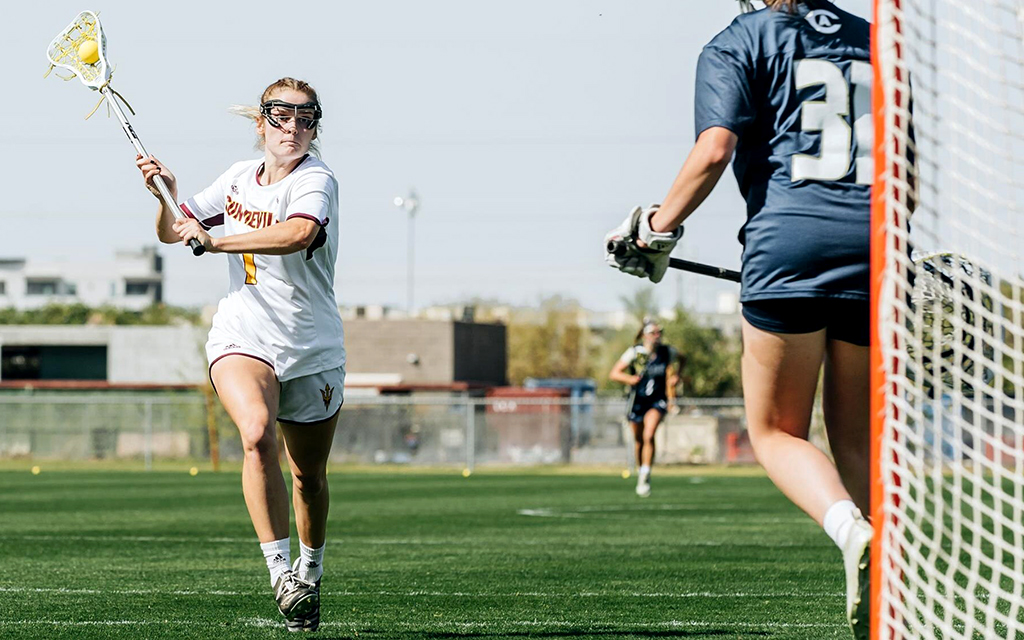 Katie Brodsky is part of a duo known as “KB Squared” that new coach Taryn VanThof hopes will help guide the younger players. (Photo courtesy of Sun Devil Athletics)