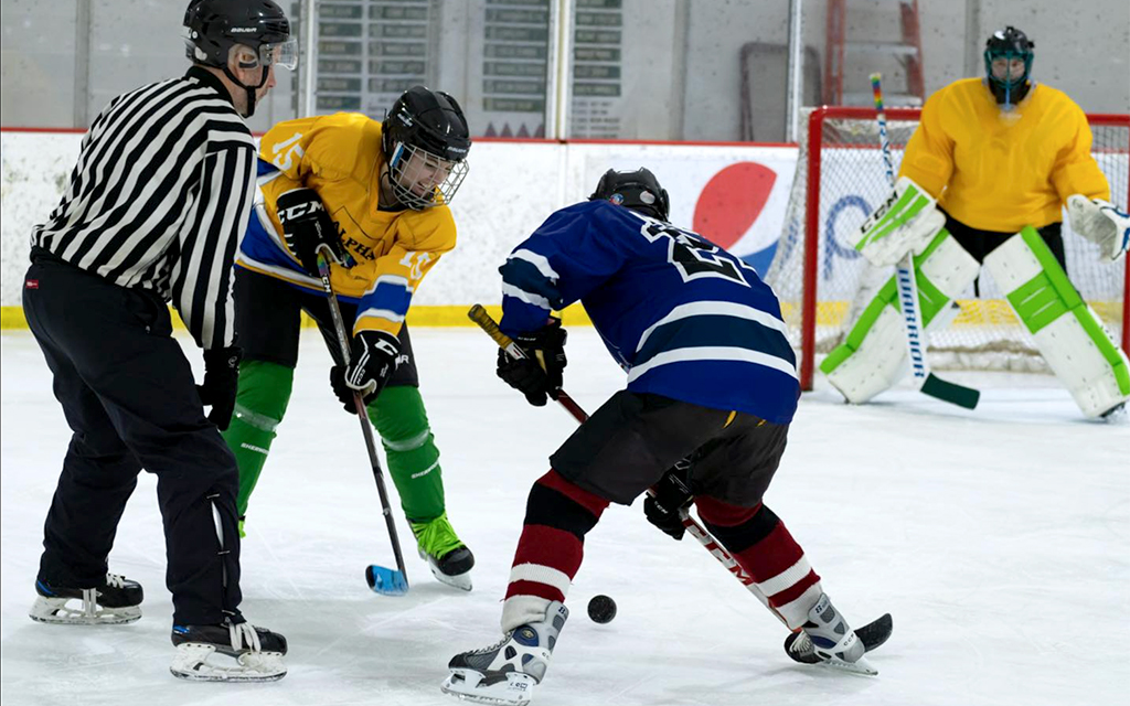 Arizona Legacy Pride Hockey Association is the state's first LGBTQ+ hockey league, where members learn to skate and play hockey in an inclusive environment. (Photo courtesy of Nate Engle)