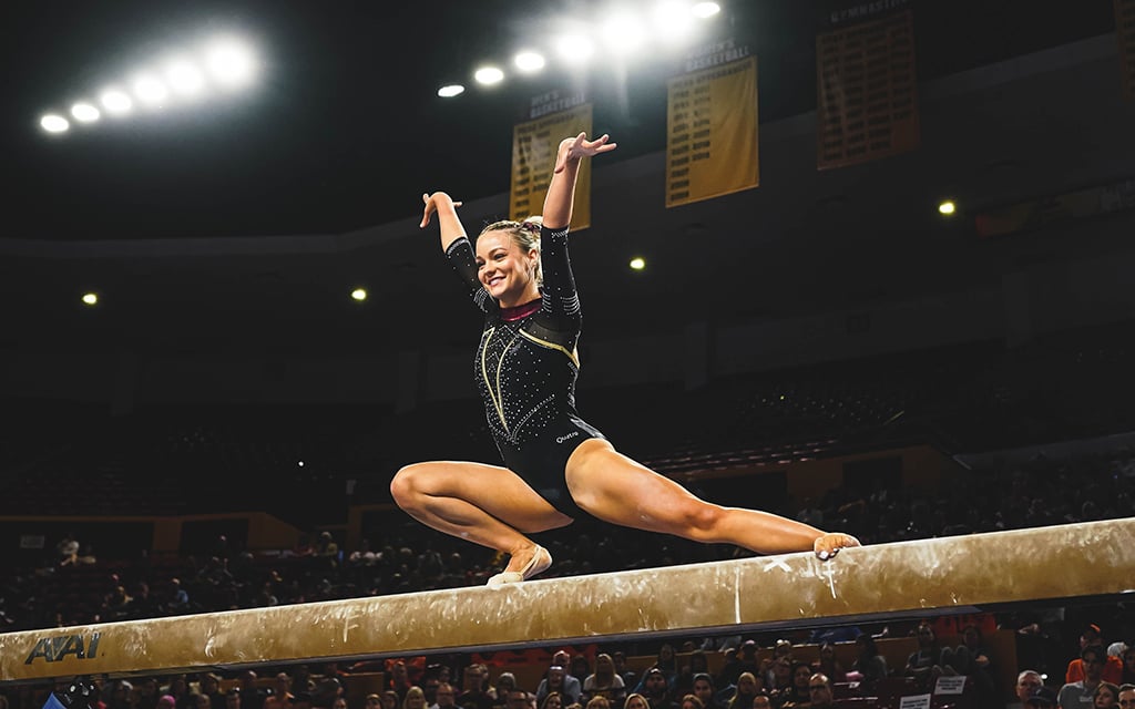 ASU senior Hannah Scharf intends to utilize her experience this week at the NCAA Championships to lead the Sun Devils in her fifth season. (Photo courtesy of Sun Devil Athletics)