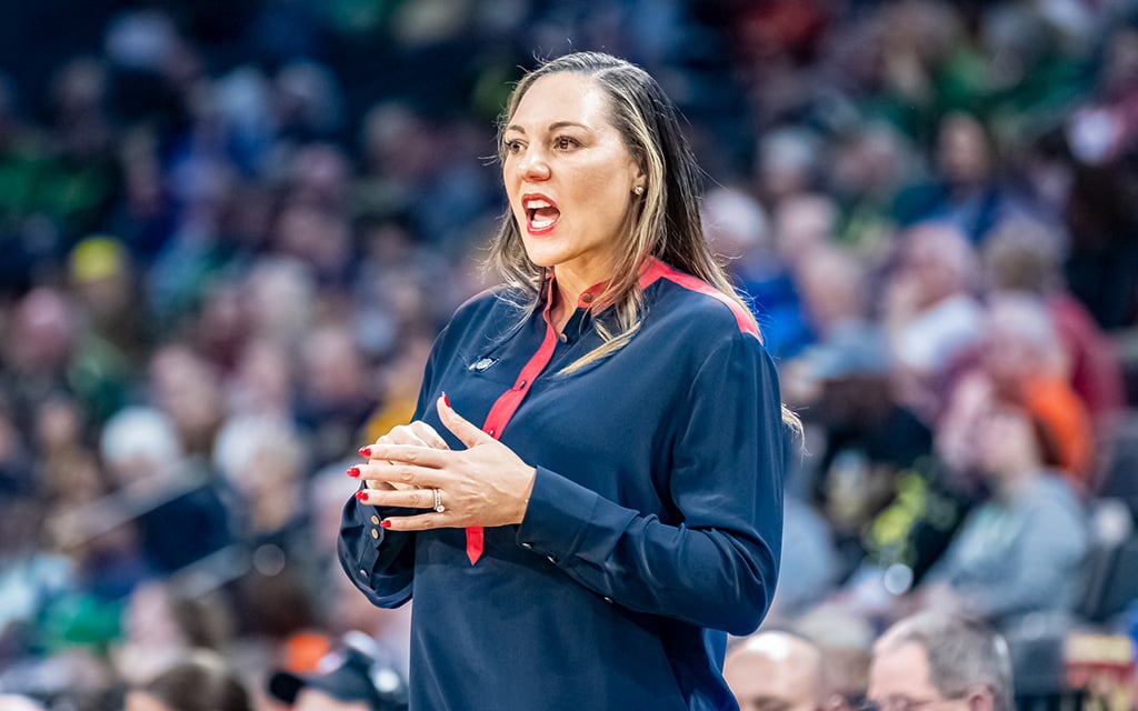 Arizona women’s basketball coach Adia Barnes must contend with six of her players entering the transfer portal, suggesting the Wildcats will have a new look in 2023-24. (File photo by Nathan Hiatt/Cronkite News)
