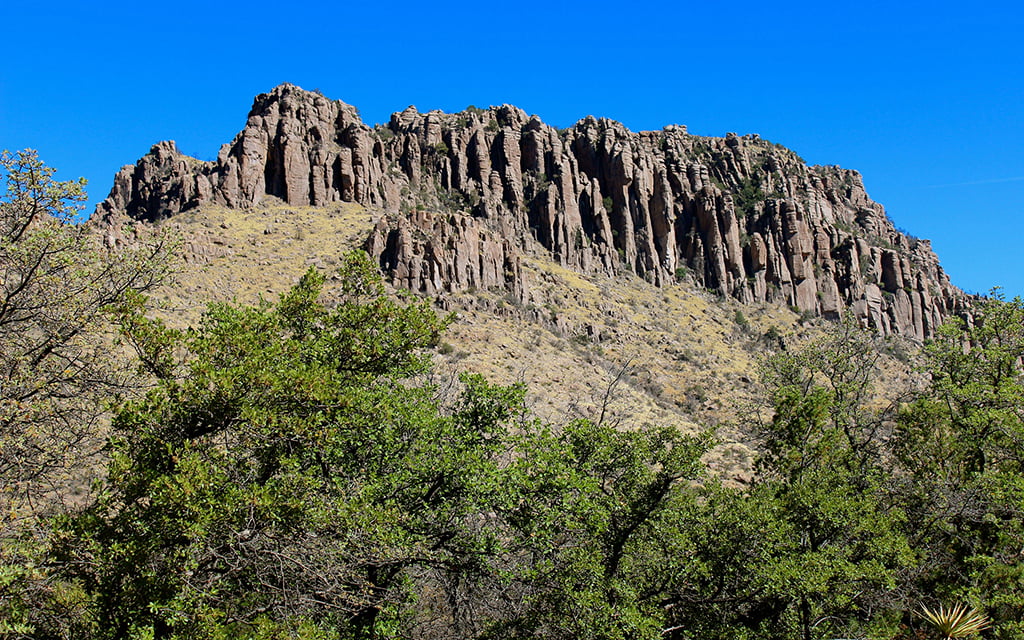 Chiricahua is believed to have formed after a volcanic eruption 27 millions years ago left 2,000-foot-high layers of pumice and ash that fused to create rhyolitic tuff rock. (Photo courtesy of National Park Service)