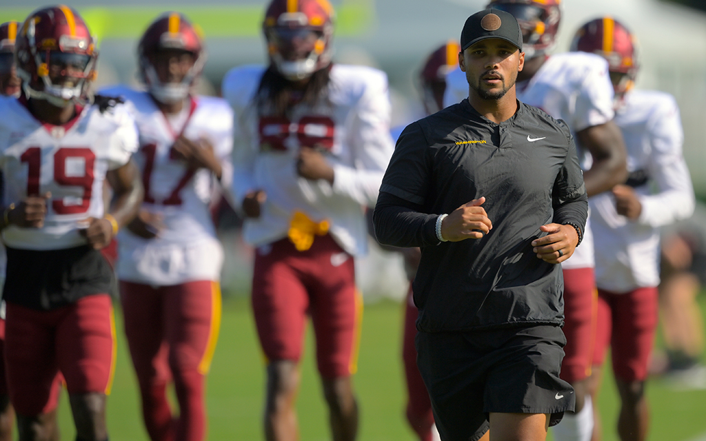 Former Hamilton High School standout Drew Terrell spend three seasons coaching wide receivers with the Washington Commanders. Now he'll serve in a similar role as passing game coordinator/wide receivers coach for the Arizona Cardinals. (Photo by John McDonnell/The Washington Post via Getty Images)