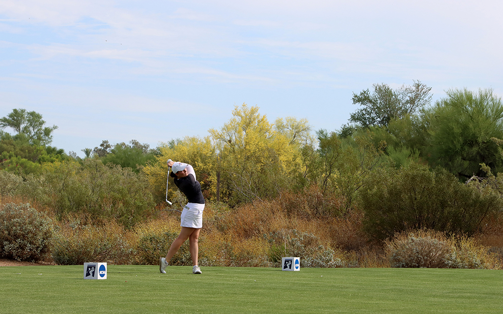 Sydney Seigel's golf journey came full circle last weekend at the 2023 NCAA Women’s Golf Championship at Grayhawk Golf Club – a course she played while growing up in Arizona. (Photo by Taylyn Hadley/Cronkite News)