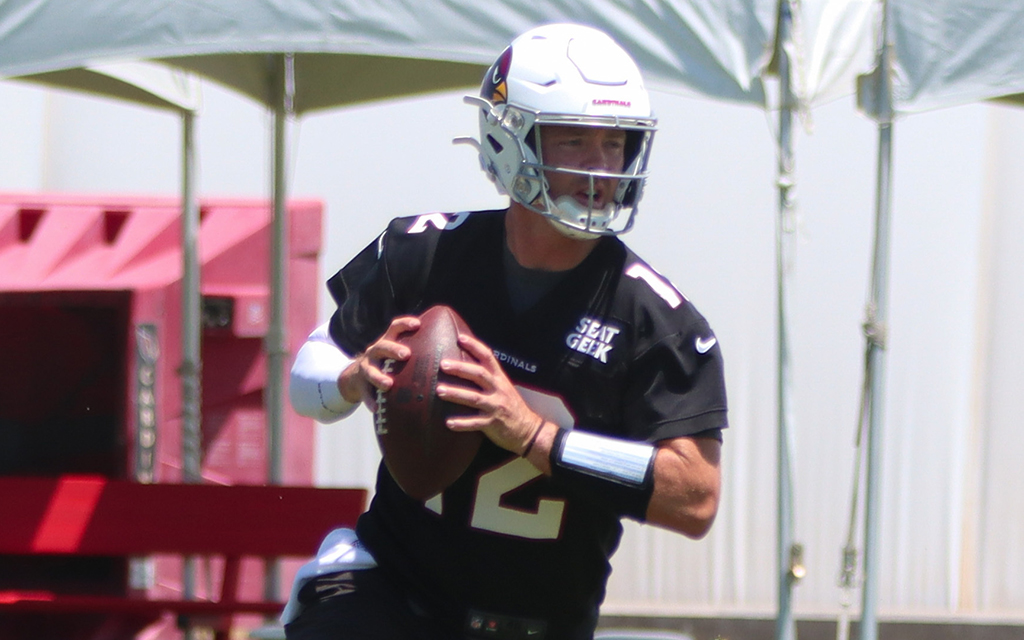 Arizona Cardinals quarterback Colt McCoy will enter training camp looking to earn the starting job to open the 2023 season while Kyler Murray recovers from an ACL injury. (Photo by Bobby Murphy/Cronkite News)